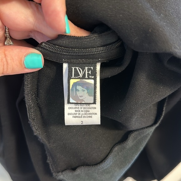 Diane von Furstenberg Christina Leather-Accent Dress Size 2 - Picture 5 of 7